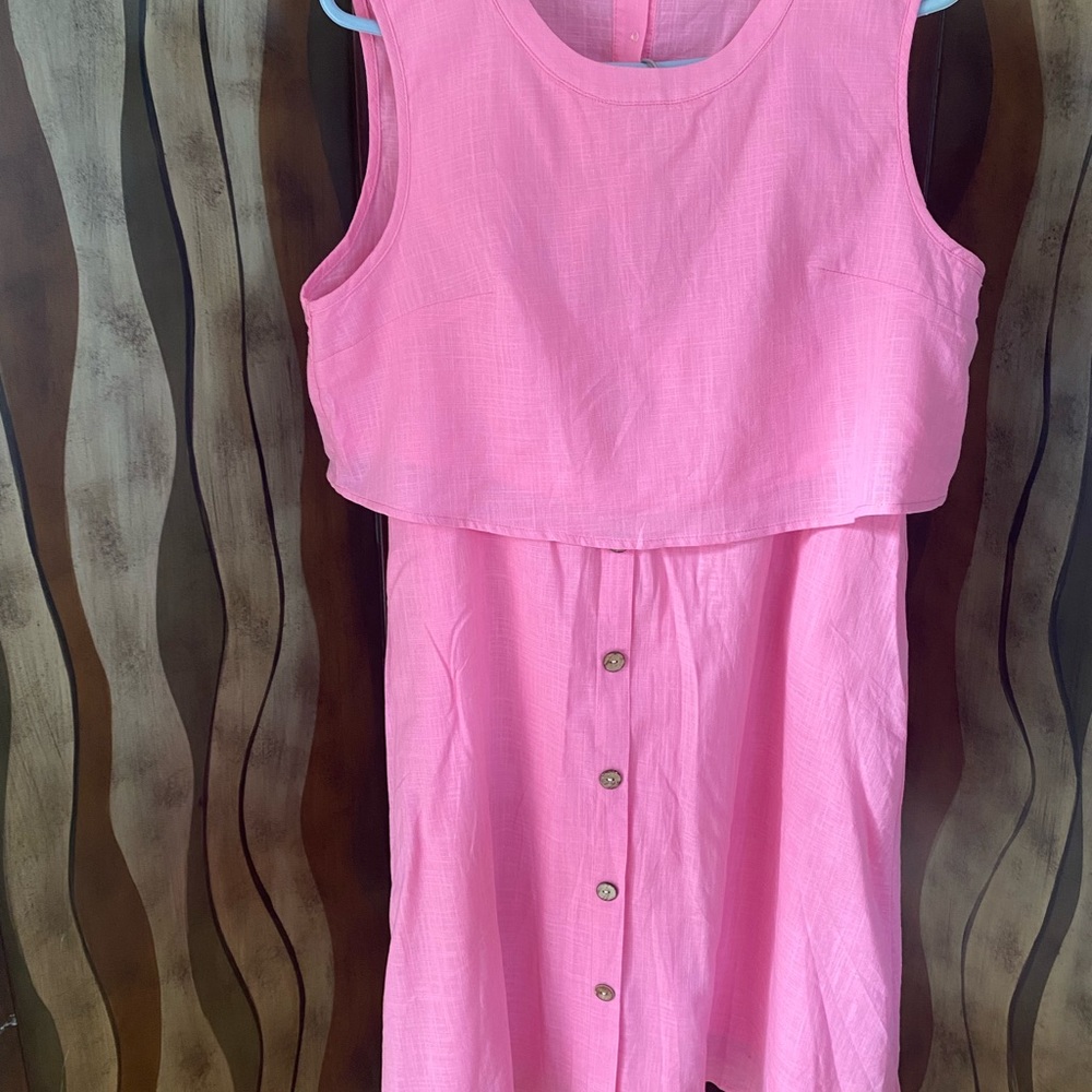 NWOT Unbranded Two-piece Pink Crop Top and Matching Maxi Skirt, size XL